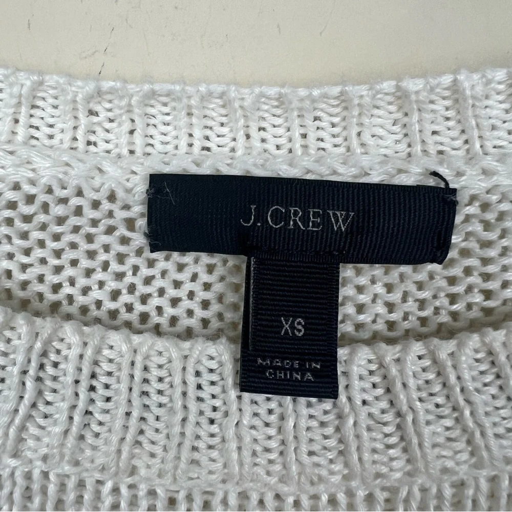 🎁 J. Crew White Linen Knit Sweater XS